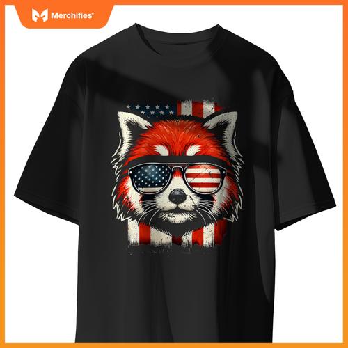 Red panda patriotic sunglasses 4th of july T-Shirt