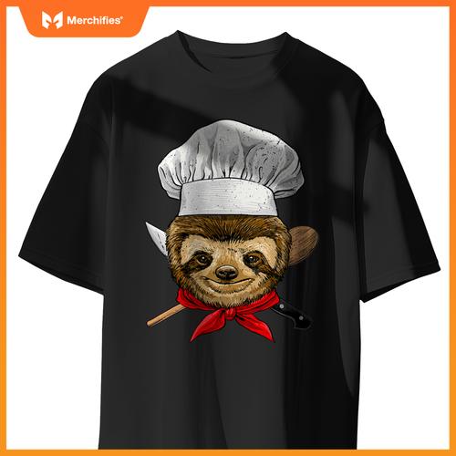 Restaurant Sloth Chef Cook Kitchen Cooking Lover Animal T-Shirt