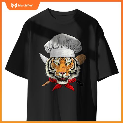 Restaurant Tiger Chef Cook Kitchen Cooking Lover Animal T-Shirt