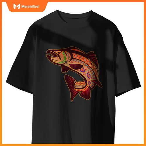 Salmon Native American Indian Totem Northwest Coast Pacific T-Shirt