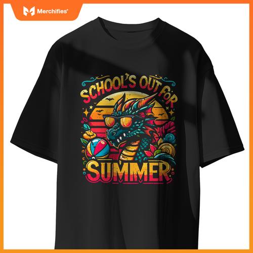 Schools out  summer teacher girls boys kids dragon
