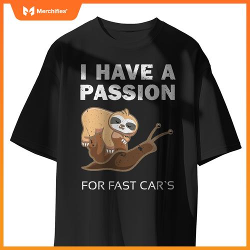 Sloth On  Snail  Car Lovers Snail Speed T-Shirt