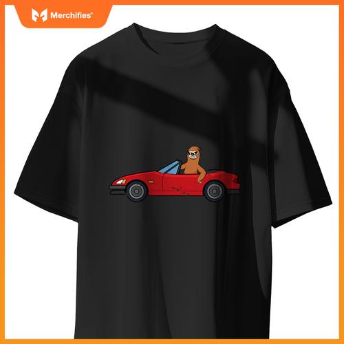 Sloth Riding Car Ironic Cool Rodent T-Shirt