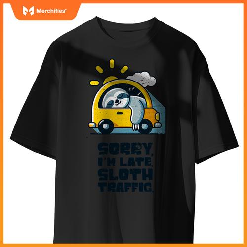 Sloth Sleeping In A Car,  Sloth I´M Late, Sloth Traffic T-Shirt