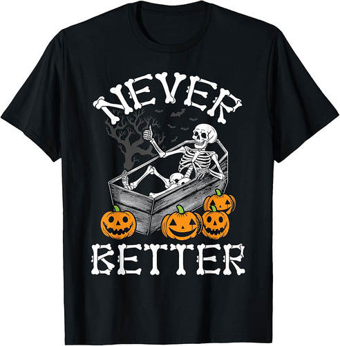 spooky skeleton Halloween bone T-Shirt