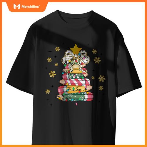 Teacher coquette bow christmas trees holiday