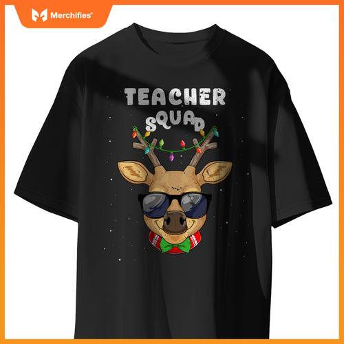Teacher squad reindeer christmas school xmas deer holiday