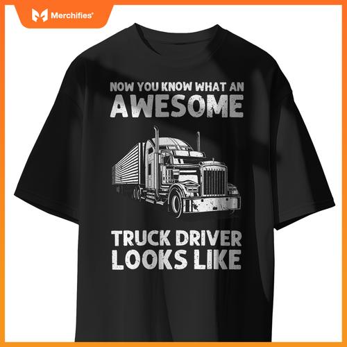 Truck Driver Art  Men Women Truck Driver Trucking Trucker T-Shirt