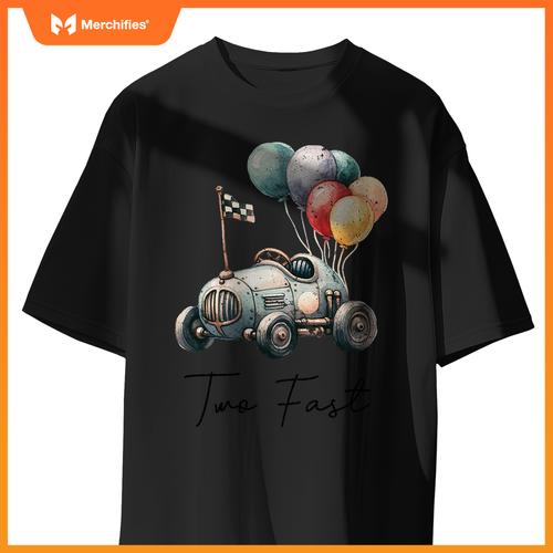 Two Fast 2 Curious 2Nd Birthday Two Years Old Car Racing Kid T-Shirt