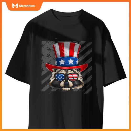Usa patriotic raccoon trash panda 4th of july T-Shirt