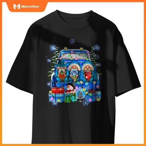 Winter Gnomes And Snowman With Truck Merry Christmas S T-Shirt
